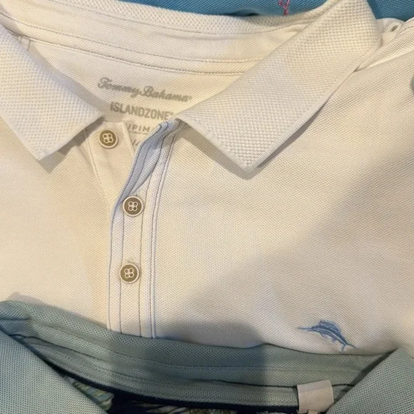 Tommy Bahama Men's Blue Light green Gray and White Polo Shirt Collection